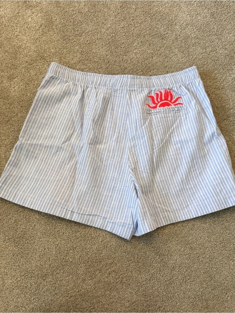 Lilly Pulitzer Light Blue & White Striped Lobster Embroidered Shorts - Picture 4 of 4